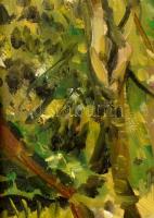 Jelzés nélkül: Virágzó fák. Olaj, karton, keretben, 29×23 cm