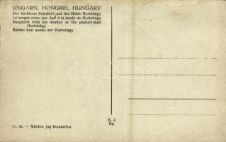 Hortobágy, Juhász a szamarával. photo Erdélyi (ázott / wet damage)