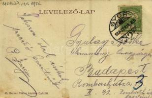 1907 Győr, Széchenyi tér, Győri Lloyd, piac, utcai árusok, templom. Berecz Viktor kiadása (fl)