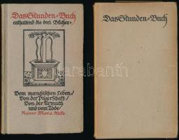Rilke, Rainer Maria: Das Stundenbuch. Leipzig, 1918, Insel-Verlag. Kiadói félvászon kötés, színezett lapszélek, papírtokban, jó állapotban.