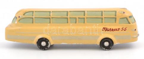 Ikarus 55 festett alumínium makett, kerekei nem gurulnak, jelzés nélkül, kopott, h: 18 cm