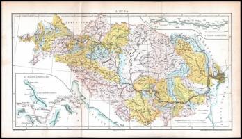 cca 1897 A Duna térképe, kiadja: Posner Károly Lajos és Fia, 24×42 cm