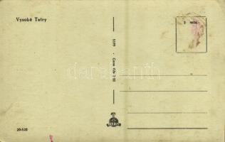 Tátra, Vysoké Tatry; Juhász a nyájával / shepherd with his sheep, folklore (ragasztónyom / gluemark)