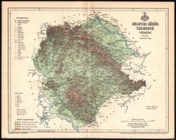 1893 Belovár-Körös vármegye térképe, tervezte: Gönczy Pál, Kiadja: Posner Károly Lajos és Fia, 24×29 cm