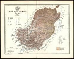1893 Maros-Torda vármegye térképe, tervezte: Gönczy Pál, Kiadja: Posner Károly Lajos és Fia, 24×29 cm