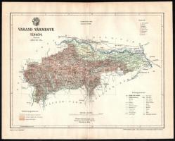 1897 Varasd vármegye térképe, tervezte: Gönczy Pál, Kiadja: Posner Károly Lajos és Fia, 24×29 cm