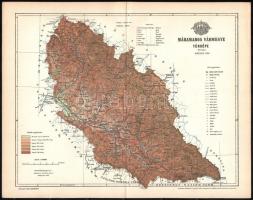 cca 1897 Máramaros vármegye térképe, tervezte: Gönczy Pál, Kiadja: Posner Károly Lajos és Fia, 24×29 cm