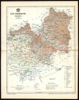 1894 Ung vármegye térképe, tervezte: Gönczy Pál, Kiadja: Posner Károly Lajos és Fia, 24×29 cm