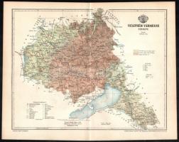 1897 Veszprém vármegye térképe, tervezte: Gönczy Pál, kiadja: Posner Károly Lajos és Fia, 24×29 cm