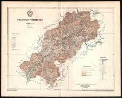 1897 Trencsén vármegye térképe, tervezte: Gönczy Pál, kiadja: Posner Károly Lajos és Fia, 24×29 cm