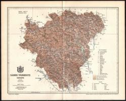 1897 Sáros vármegye térképe, tervezte: Gönczy Pál, kiadja: Posner Károly Lajos és Fia, 24×29 cm