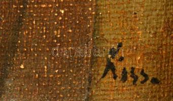 Kiss jelzéssel: Cigarettázó férfi. Olaj, vászon, hibás keretben,  17×13 cm