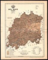 1893 Árva vármegye térképe, tervezte: Gönczy Pál, kiadja: Posner Károly Lajos és Fia, 24×29 cm