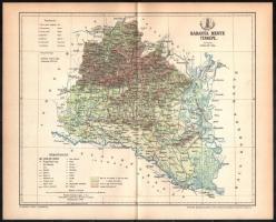 1893 Baranya vármegye térképe, tervezte: Gönczy Pál, kiadja: Posner Károly Lajos és Fia, 24×29 cm