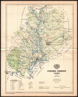 1893 Csongrád vármegye térképe, tervezte: Gönczy Pál, kiadja: Posner Károly Lajos és Fia, 24×29 cm