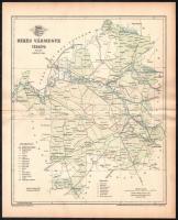1893 Békés vármegye térképe, tervezte: Gönczy Pál, kiadja: Posner Károly Lajos és Fia, 24×29 cm
