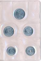 1977. 2f-10Ft (9xklf) "Magyar Népköztársaság" forgalmi érméi sötétzöld műbőrtokban T:1