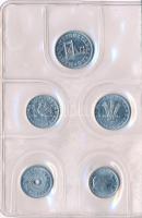 1977. 2f-10Ft (9xklf) "Magyar Népköztársaság" forgalmi érméi sötétzöld műbőrtokban T:1