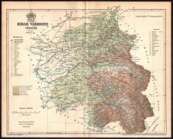 1893 Bihar vármegye térképe, tervezte: Gönczy Pál, kiadja: Posner Károly Lajos és Fia, 24×29 cm
