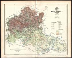 1894 Heves vármegye térképe, tervezte: Gönczy Pál, kiadja: Posner Károly Lajos és Fia, 24×29 cm