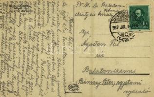 1937 Balatonalmádi-fürdő, part és irredenta örökmécses