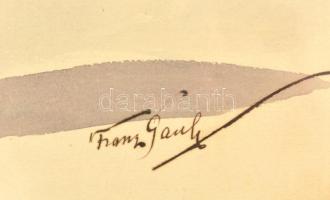 Franz Gaul (1837-1906): Bécs polgármestere. Akvarell, papír. Jelzett. 31x21 cm Üveglap mögött