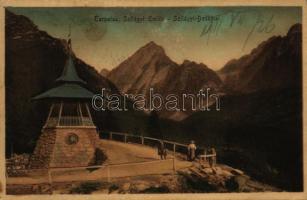 1911 Tátra, Magas Tátra, Vysoké Tatry; Szilágyi Dezső emléktorony, kilátó / Studená dolina, memorial lookout tower, monument (fl)