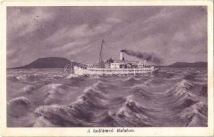 1934 Balaton, hullámok és gőzhajó