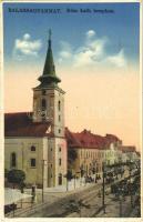 1933 Balassagyarmat, Római katolikus templom, piac (EK)