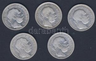 1893. 1K Ag (5x) T:3,3-