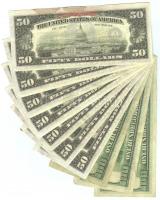 DN "Színházi kellék" feliratú 50$ (7x)+ 100$ (3x) bankjegy másolatok T:I-,III