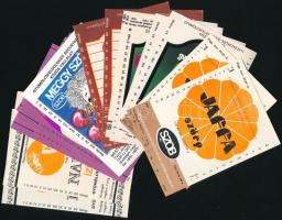 1982-1986 Szobi Gyümölcsfeldolgozó Közös Vállalat hétféle címke, összesen 21 db
