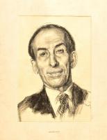 Boldizsár István (1897-1984): Férfi portré. Szén, papír, jelzett, 36×25 cm