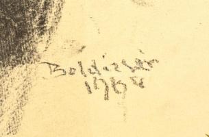 Boldizsár István (1897-1984): Férfi portré. Szén, papír, jelzett, 36×25 cm