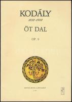 1956-1986 Kodály Zoltán 3 műve: 
Öt dal. Op. 9. Bp.,(1983),Editio Musica.;
Zrinyi szózata. Zrinyi ...