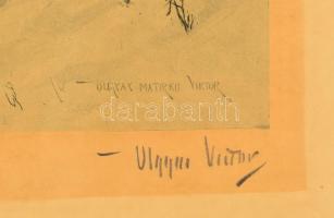 Olgyai Viktor (1870-1929): Varjak. Litográfia, papír, jelzett, 25×20,5 cm