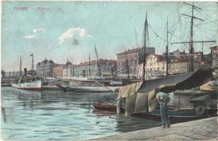 1914 Fiume, Rijeka; Porto / port and steamships