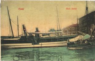 Fiume, Rijeka; Molo Daniel / port and steamships. W.L. 9. (EK)