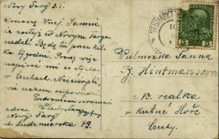 Tátra, Tatry; Limby nad Morskiem Okiem / fenyők egy tengerszem felett / pines above a mountain lake ...