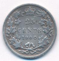 Kanada 1900. 25c Ag T:2- Canada 1900. 25 Cents Ag C:VF Krause KM#5