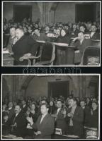 cca 1947 Országgyűlések, 3 db fotó, rajta Veres Péter (1897-1970) író, politikus, 11×17 cm
