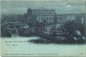 1898 Hannover, Georgsplatz mit Theater / theatre, square. Phot. & Verlag Karl F. Wunder (EK)