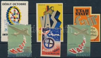 1934-1940 6 db klf vásári levélzáró