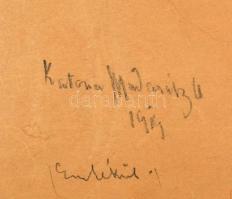 Madarász Adeline, Katona Béláné (1871-1962): Női portré. Vegyes technika, karton, jelzett, 50×27 cm