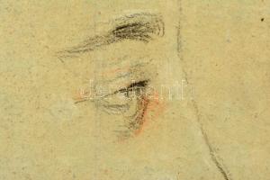 Székely Bertalan (1835-1910): Kettős arc vázlat, ceruza, papír (gyűrött), jelzett (hagyatéki pecsét)...