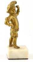 Gyerek, réz figura, márvány talapzaton, m: 13 cm