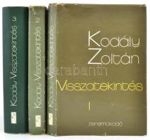 Kodály Zoltán: Visszatekintés 1-3. Bp., 1974. Zeneműkiadó. Kiadói egészvászon kötés, papír védőborítóval.