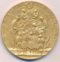 Vatikán 1987. "II. János Pál pápa" aranyozott fém emlékérem eredeti dísztokban. Szign.: Ma...