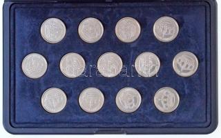 Spanyolország DN "Spanyol uralkodók" 13db klf fém emlékérem dísztokban (19mm) T:1-
Spain ...