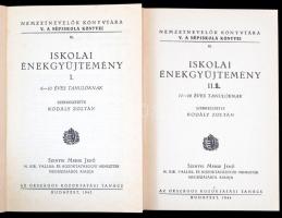 Kodály Zoltán: Iskolai énekgyűjtemény I.-II. Bp., 1943-44. Orsz. Közoktatási Tanács. Kiadói papírköt...